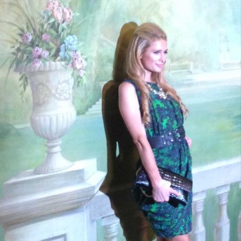 Paris Hilton attends the Alice & Olivia Spring 2015 show at New York Fashion Week